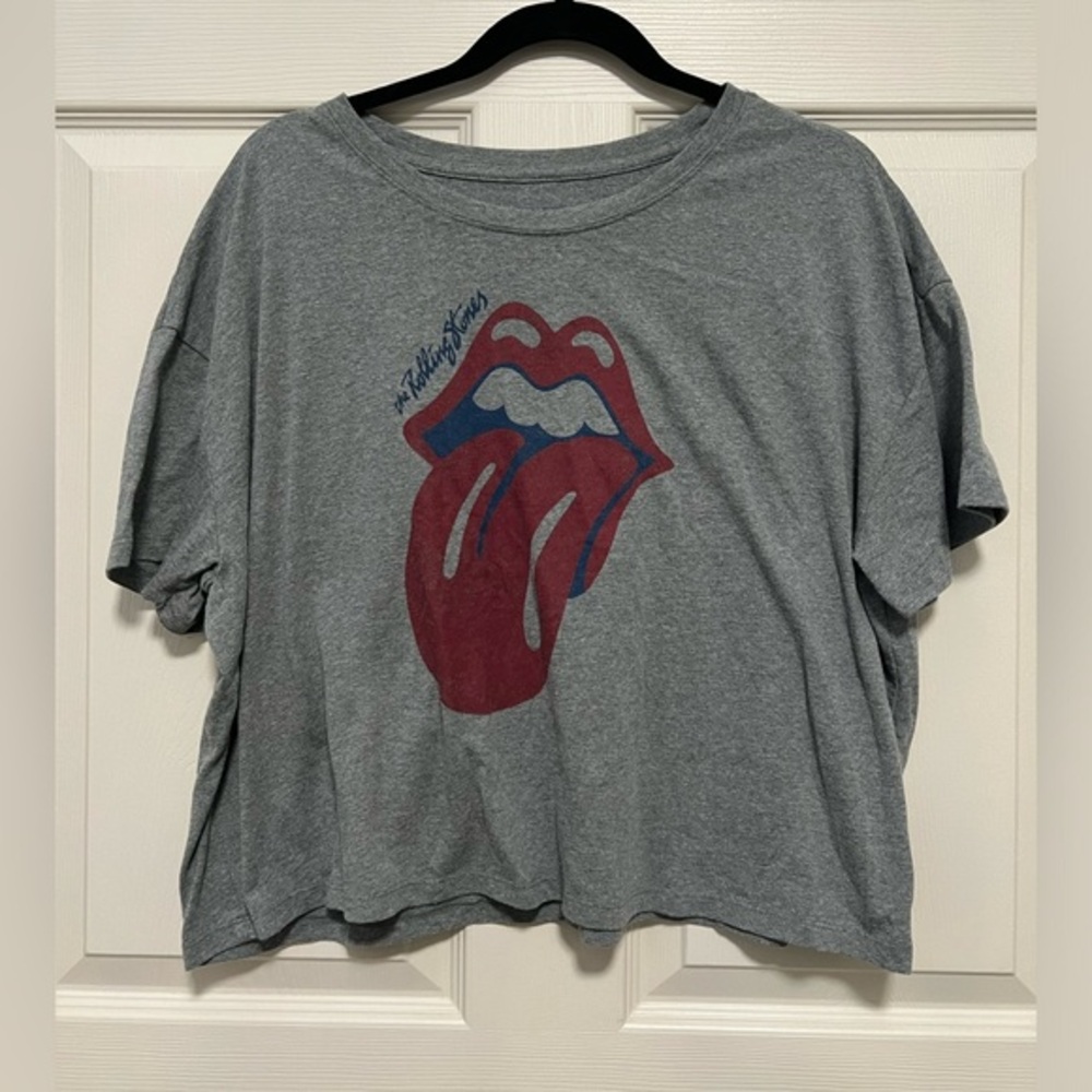 Women’s Cropped Rolling Stones T Shirt Size XL